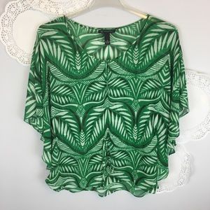 🌴 INC Kelly Green Dolman Sleeve Drawstring Top Sz 8